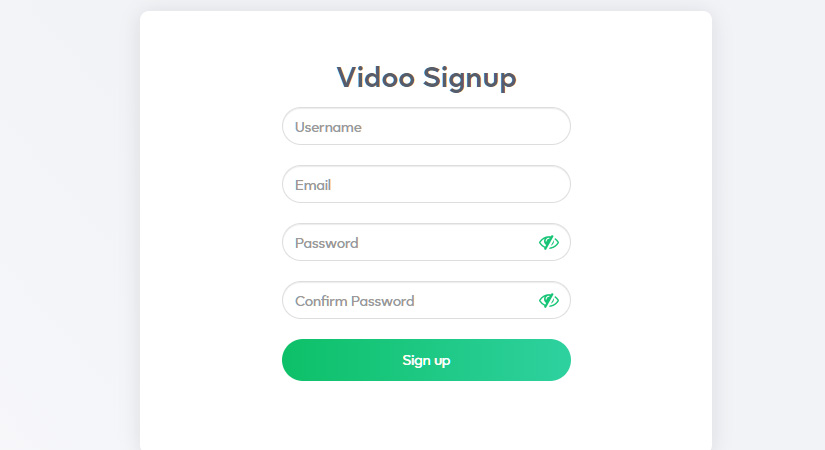 Vidoo Account Creation